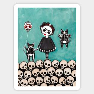 Day of the Dead Cats Sticker